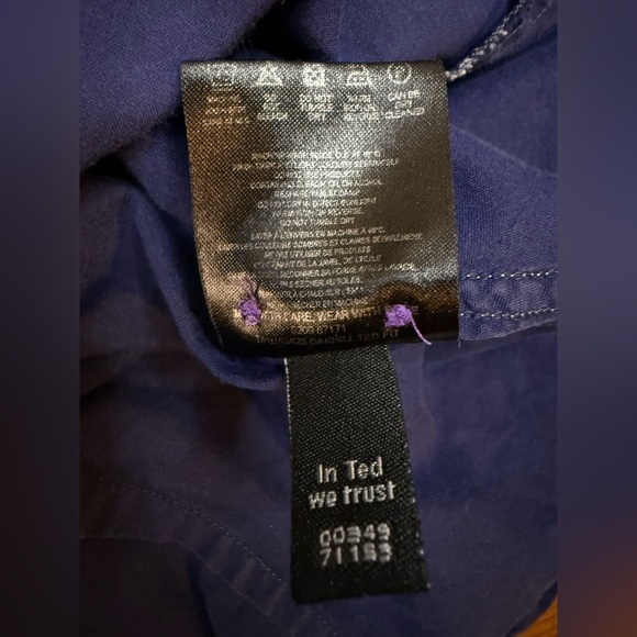 Ted Baker Men's Casual Shirt 4 M Blue White Checkered Cotton Button Up Preppy - Picture 12 of 13